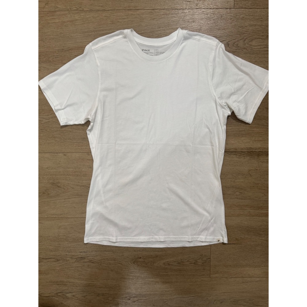 Pact Mens Organic Cotton Short Sleeve Crewneck T-Shirt White Size M